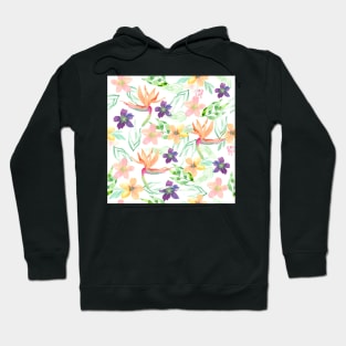 Birds of paradise | Watercolor | Pattern | Floral Hoodie